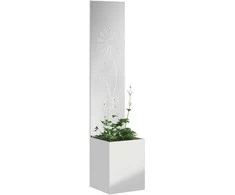 Sodo privatumo ekranas „Fretwork“ Sidabro 32 x 150 cm