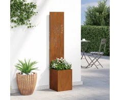 Sodo privatumo ekranas „Fretwork“ Rūdijanti 32 x 32 x 150 cm