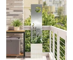 Sodo privatumo ekranas „Fretwork“ Sidabro 32 x 150 cm
