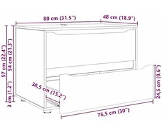 Oppbevaringsskap 80 x 48 x 57 cm Apdirbta mediena Pilkas Sonoma