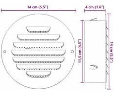 Oro ventiliacijos dangčiai 4 vnt. Sidabro 125 mm
