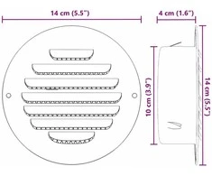 Oro ventiliacijos dangčiai 4 vnt. Sidabro 100 mm