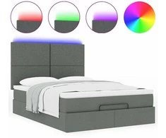 Osmanų lova su čiužiniais ir LED Rožinė 140x190cm Velvet