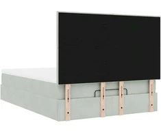 Osmanų lova su čiužiniais ir LED šviesiai pilka Velvet