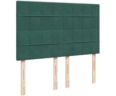 Osmanų lova su čiužiniais ir LED Tamsiai žalia 140x200cm Velvet
