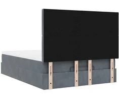 Osmanų lova su čiužiniais Tamsiai pilka 140x200cm Velvet