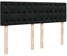 Osmanų lova su čiužiniu ir LED Juodas 140x190cm Velvet