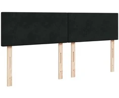 Osmanų lova su čiužiniu ir LED Juodas 160x200cm Velvet