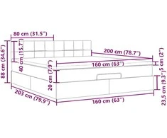 Osmanų lova su čiužiniu ir LED Rožinis 160x200cm Velvet