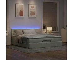 Osmanų lova su čiužiniu ir LED šviesiai pilka 180x200cm Velvet