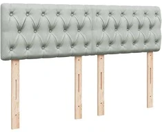 Osmanų lova su čiužiniu ir LED šviesiai pilka 140x200cm Velvet
