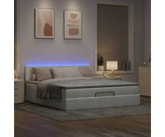 Osmanų lova su čiužiniu ir LED šviesiai pilka 160x200cm Velvet