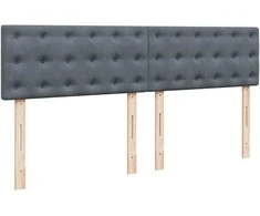 Osmanų lova su čiužiniu ir LED Tamsiai pilka 180x200cm Velvet