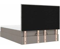 Osmanų lova su čiužiniu ir LED, taupe, 140x190cm, audinys