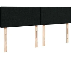 Osmanų lova su čiužiniu ir LED juodas 140x190cm audinys