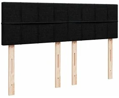 Osmanų lova su čiužiniu ir LED juodas 140x190cm audinys