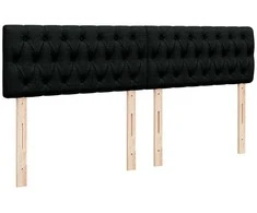 Osmanų lova su čiužiniu Juodas 200x200 cm Audinys