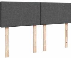 Osmanų lova su čiužiniu ir LED tamsiai pilka 140x190cm audinys