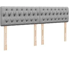 Osmanų lova su čiužiniu Šviesiai pilka 200x200 cm audinys