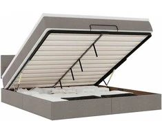 Osmanų lova su čiužiniu Taupe 180x200cm audiniu