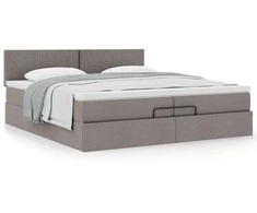 Osmanų lova su čiužiniu Taupe 200x200 cm Audinys