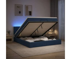 Otmana lova su matracsu ir LED Mėlyna 180 x 200 cm Audinys