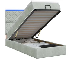 Otmana lova su matracsu ir LED Šviesiai pilka 80 x 200 cm