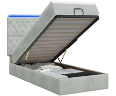 Otmana lova su matracsu ir LED Šviesiai pilka 80 x 200 cm