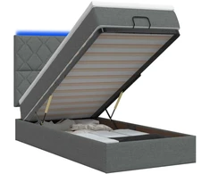Otmana lova su matracsu ir LED Tamsiai pilka 80 x 200 cm