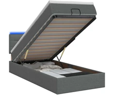 Otmana lova su matracsu ir LED Tamsiai pilka 100 x 200 cm