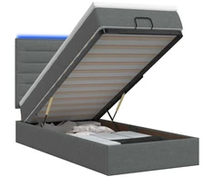 Otmana lova su matracsu ir LED Tamsiai pilka 80 x 200 cm