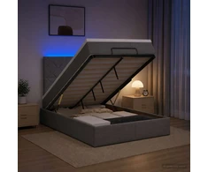 Otmana lova su matracsu ir LED Tamsiai pilka 120 x 190 cm