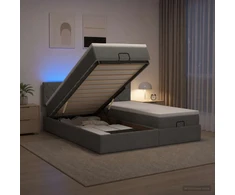 Otmana lova su matracsu ir LED Tamsiai pilka 200 x 200 cm