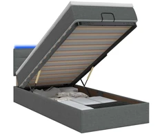Otmana lova su matracsu ir LED Tamsiai pilka 90 x 190 cm