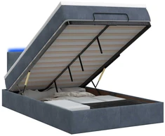 Otmana lova su matracsu ir LED Tamsiai pilka 120 x 190 cm