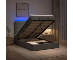 Otmana lova su matracsu ir LED Tamsiai pilka 120 x 190 cm