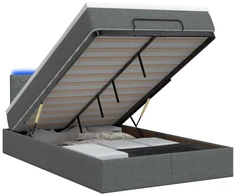 Otmana lova su matracsu ir LED Tamsiai pilka 120 x 190 cm