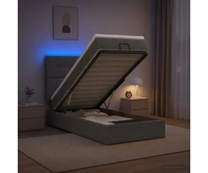 Otmana lova su matracsu ir LED Tamsiai pilka 90 x 190 cm