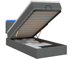 Otmana lova su matracsu ir LED Tamsiai pilka 100 x 200 cm