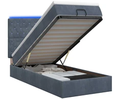 Otmana lova su matracsu ir LED Tamsiai pilka 90 x 200 cm