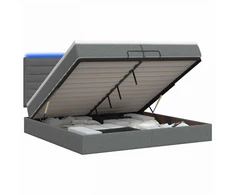 Otmana lova su matracsu ir LED Tamsiai pilka 200 x 200 cm