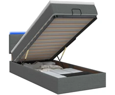 Otmana lova su matracsu ir LED Tamsiai pilka 100 x 200 cm