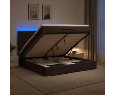 Otmana lova su matracsu ir LED Tamsiai rudas 180 x 200 cm