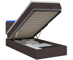 Otmana lova su matracsu ir LED Tamsiai rudas 90 x 200 cm