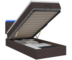 Otmana lova su matracsu ir LED Tamsiai rudas 100 x 200 cm