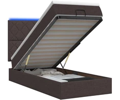 Otmana lova su matracsu ir LED Tamsiai rudas 90 x 190 cm
