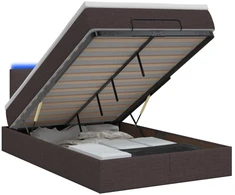 Otmana lova su matracsu ir LED Tamsiai rudas 120 x 190 cm