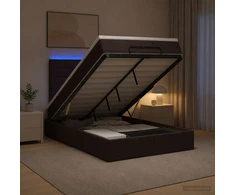 Otmana lova su matracsu ir LED Tamsiai rudas 120 x 200 cm