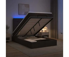 Otmana lova su matracsu ir LED Tamsiai rudas 120 x 190 cm