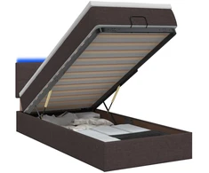Otmana lova su matracsu ir LED Tamsiai rudas 80 x 200 cm